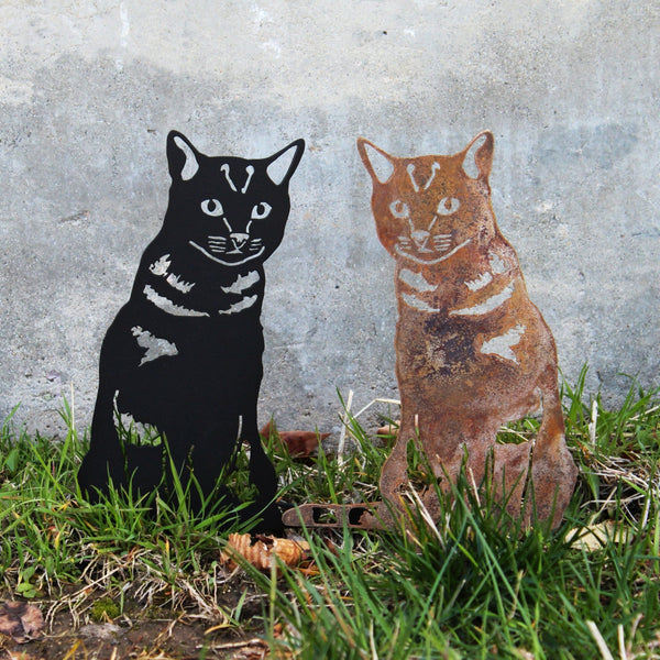 Shorthair Tabby Corten steel dog silhouette – My Metal Rescue