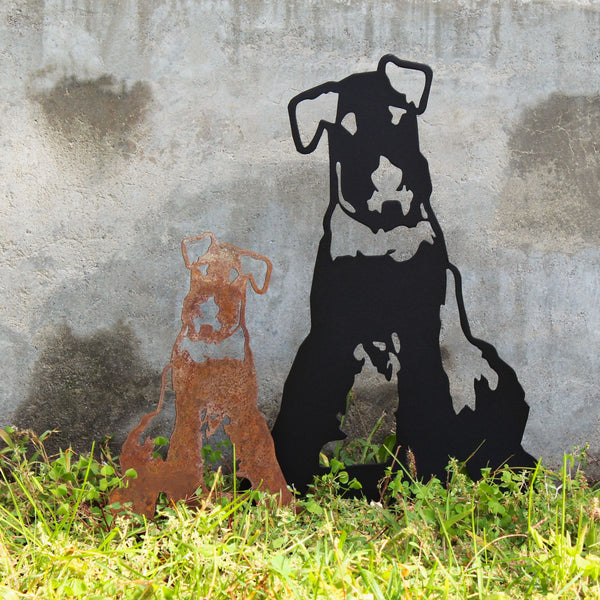 Airedale Terrier Corten steel dog silhouette – My Metal Rescue