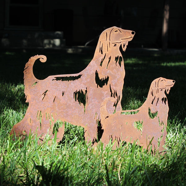 Afghan Hound Corten steel dog silhouette, rusted patina finish – My Metal Rescue
