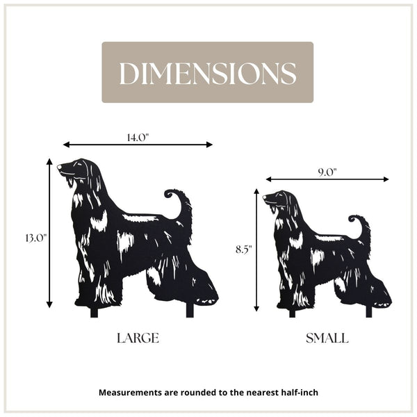 Afghan Hound Corten steel dog silhouette, matte black finish – My Metal Rescue