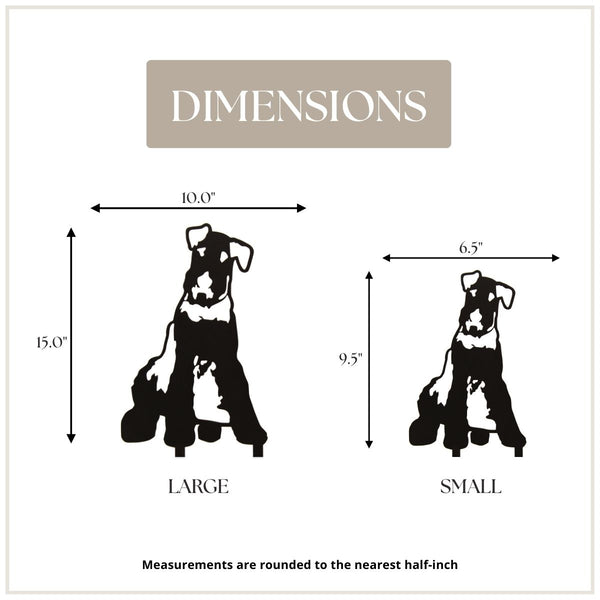 Airedale Terrier Corten steel dog silhouette, matte black finish – My Metal Rescue