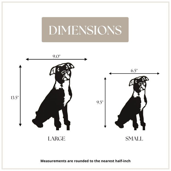 American Pit Bull Terrier Corten steel dog silhouette, matte black finish – My Metal Rescue