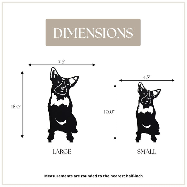Blue Heeler Corten steel dog silhouette, matte black finish – My Metal Rescue