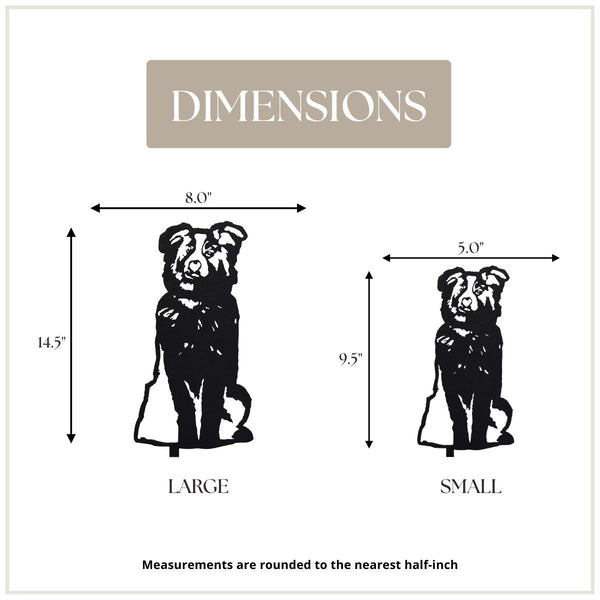 Australian Shepherd Corten steel dog silhouette, matte black finish – My Metal Rescue