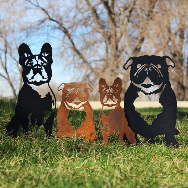 English Bulldog Corten steel dog silhouette – My Metal Rescue