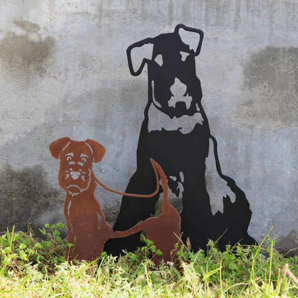 Airedale Terrier Corten steel dog silhouette – My Metal Rescue