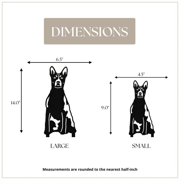Basenji Corten steel dog silhouette, matte black finish – My Metal Rescue