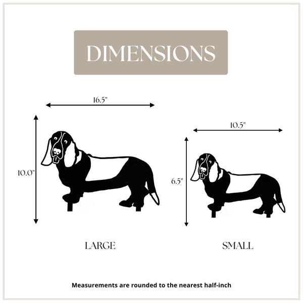 Basset Hound Corten steel dog silhouette, matte black finish – My Metal Rescue