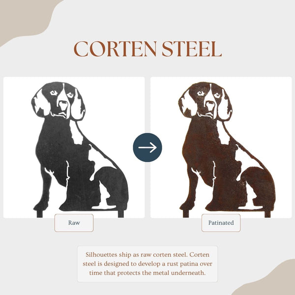 Beagle Corten steel dog silhouette – My Metal Rescue