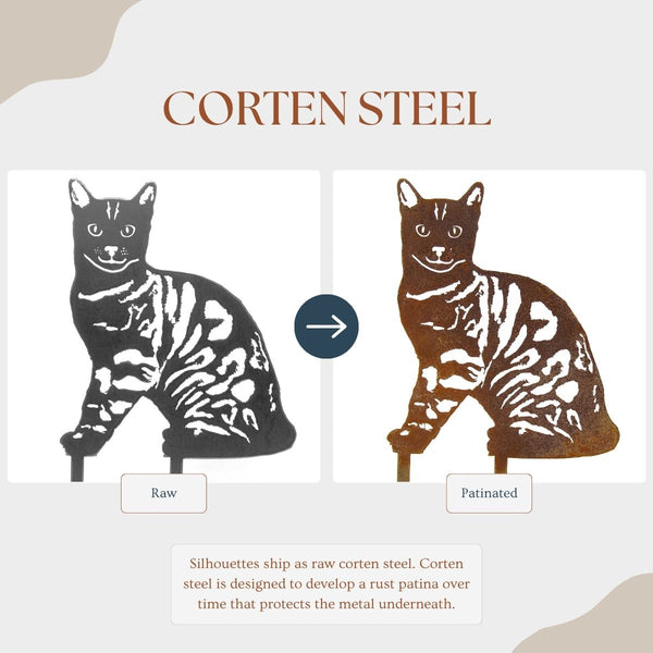 Bengal Corten steel dog silhouette – My Metal Rescue