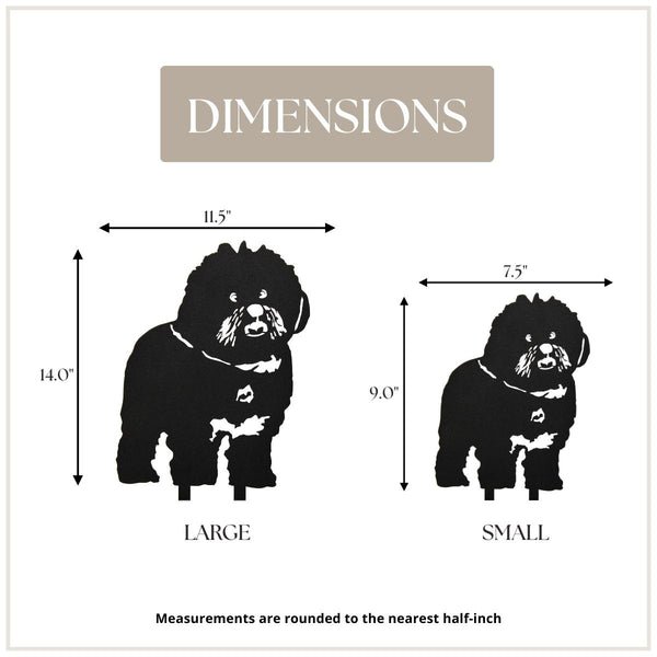 Bichon Frise Corten steel dog silhouette, matte black finish – My Metal Rescue