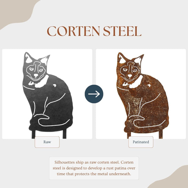 Birman Corten steel dog silhouette – My Metal Rescue