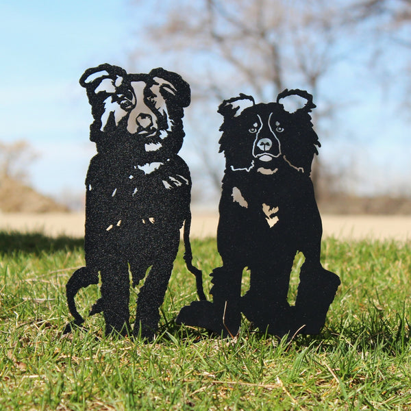 Australian Shepherd Corten steel dog silhouette, matte black finish – My Metal Rescue