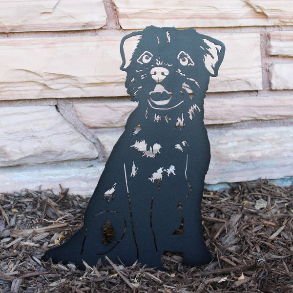 Border Terrier Corten steel dog silhouette, matte black finish – My Metal Rescue