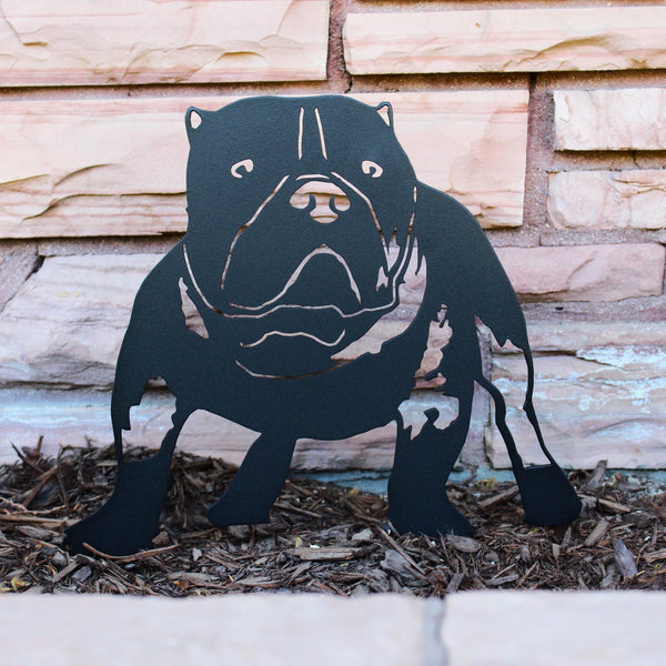 American Bully Corten steel dog silhouette, matte black finish – My Metal Rescue