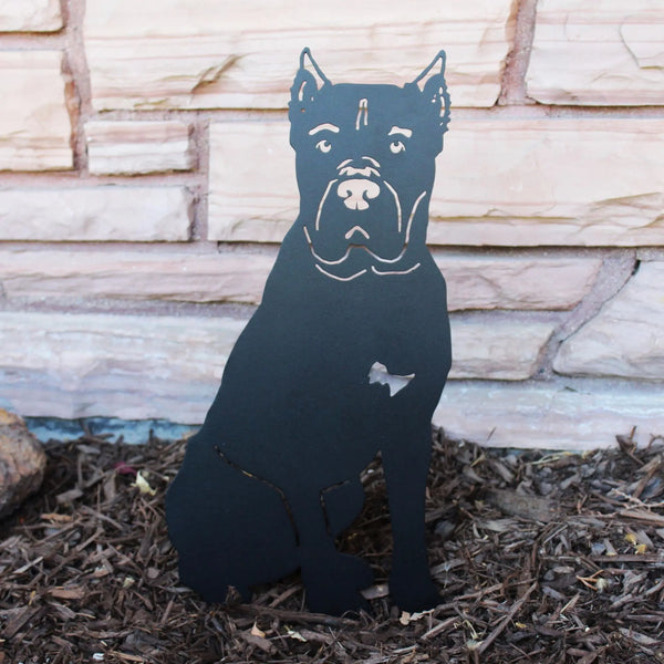 Cane Corso Corten steel dog silhouette, matte black finish – My Metal Rescue