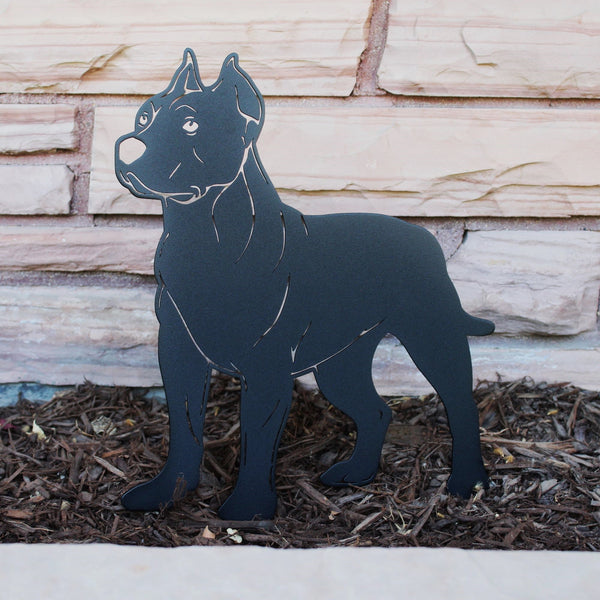 Dogo Argentino Corten steel dog silhouette, matte black finish – My Metal Rescue
