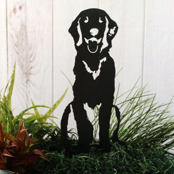 Flat Coated Retriever Metal Art Handmade Dog Silhouette Corten steel dog silhouette, matte black finish – My Metal Rescue