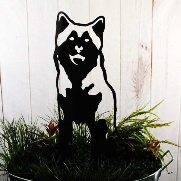 Siberian Husky Corten steel dog silhouette, matte black finish – My Metal Rescue