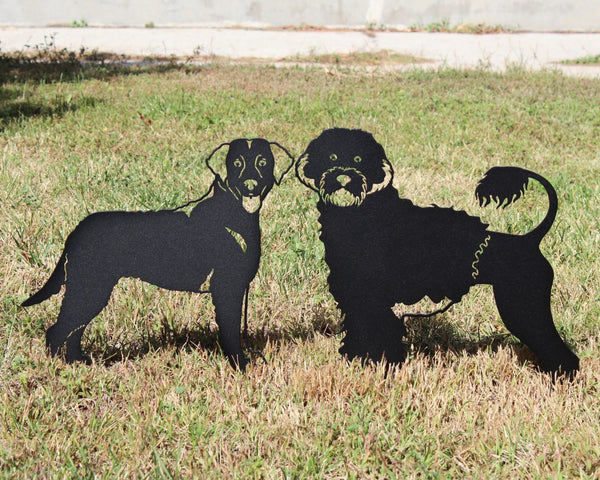 Portuguese Water Dog Corten steel dog silhouette, matte black finish – My Metal Rescue