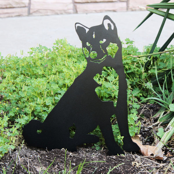 Shiba Inu Corten steel dog silhouette, matte black finish – My Metal Rescue