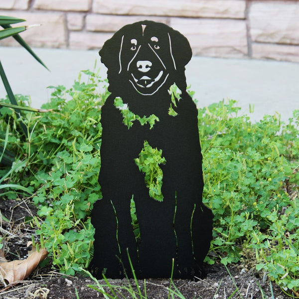 Leonberger Corten steel dog silhouette, matte black finish – My Metal Rescue
