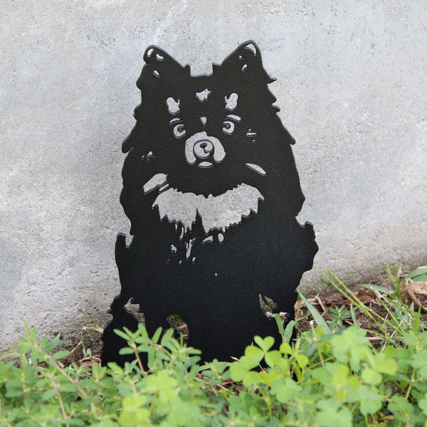 German Spitz Corten steel dog silhouette, matte black finish – My Metal Rescue