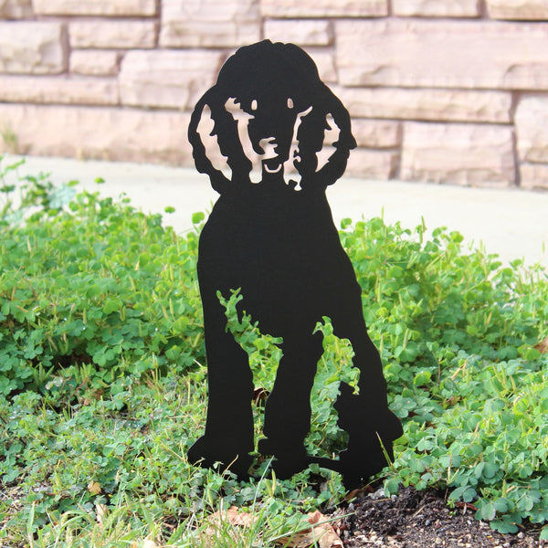 Poodle Corten steel dog silhouette, matte black finish – My Metal Rescue