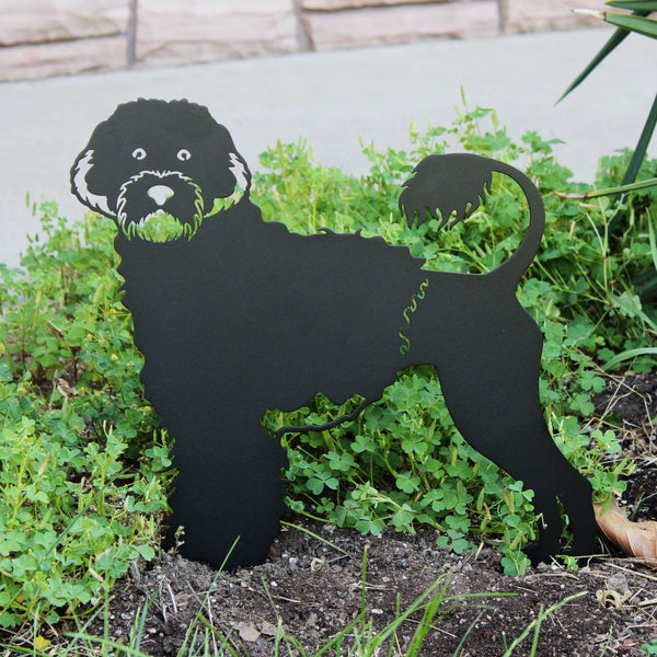 Portuguese Water Dog Corten steel dog silhouette, matte black finish – My Metal Rescue