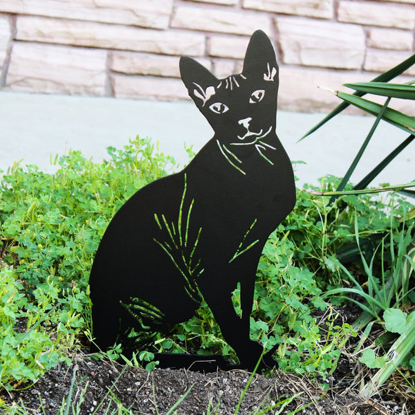 Sphynx Corten steel dog silhouette, matte black finish – My Metal Rescue