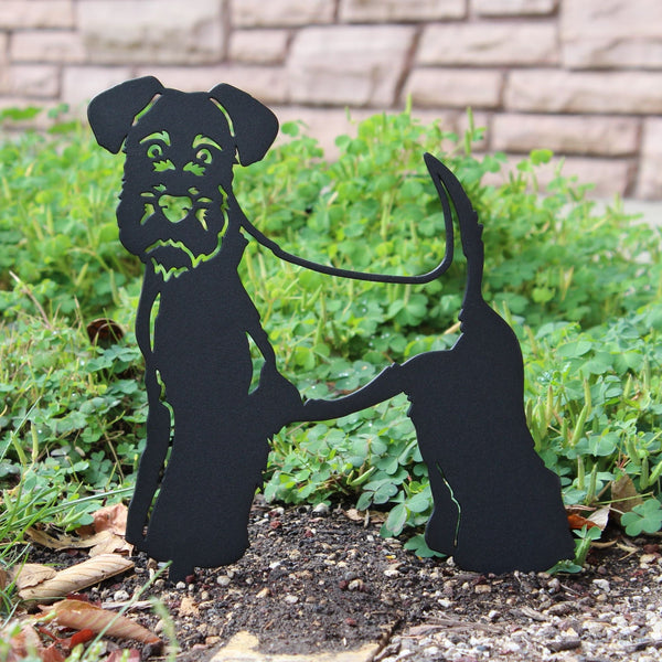 Welsh Terrier Corten steel dog silhouette, matte black finish – My Metal Rescue
