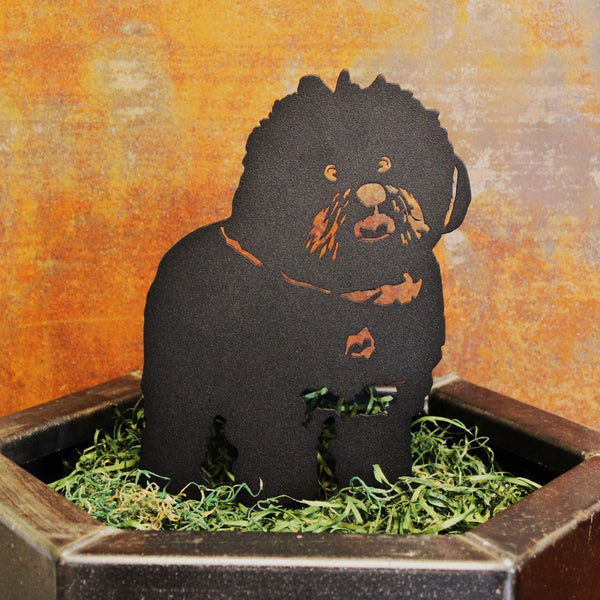 Bichon Frise Corten steel dog silhouette, matte black finish – My Metal Rescue