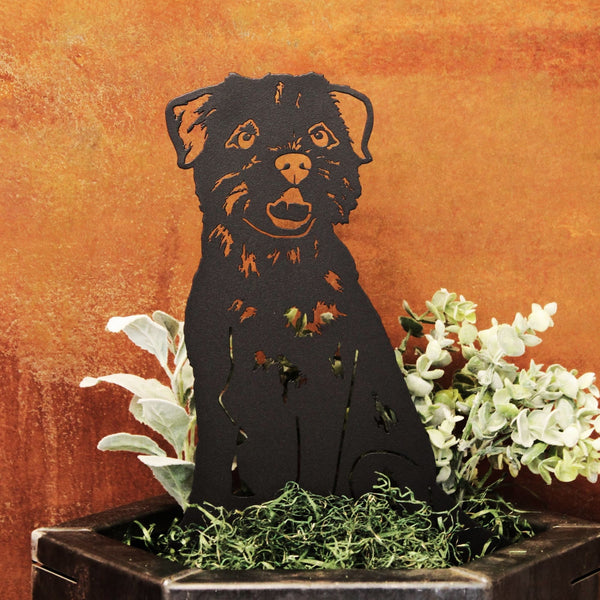 Border Terrier Corten steel dog silhouette, matte black finish – My Metal Rescue