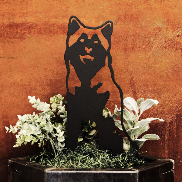 Siberian Husky Corten steel dog silhouette, matte black finish – My Metal Rescue