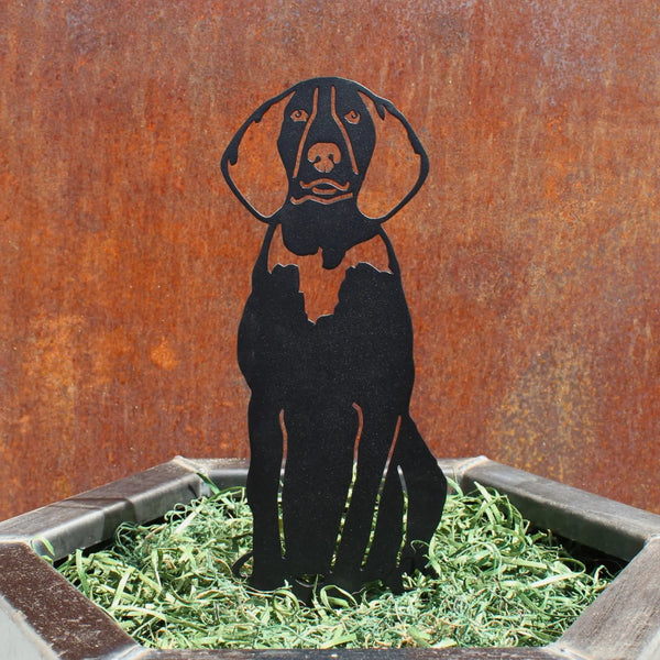 American English Coonhound Corten steel dog silhouette, matte black finish – My Metal Rescue