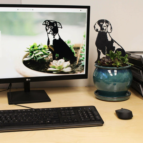 Beagle Corten steel dog silhouette, matte black finish – My Metal Rescue