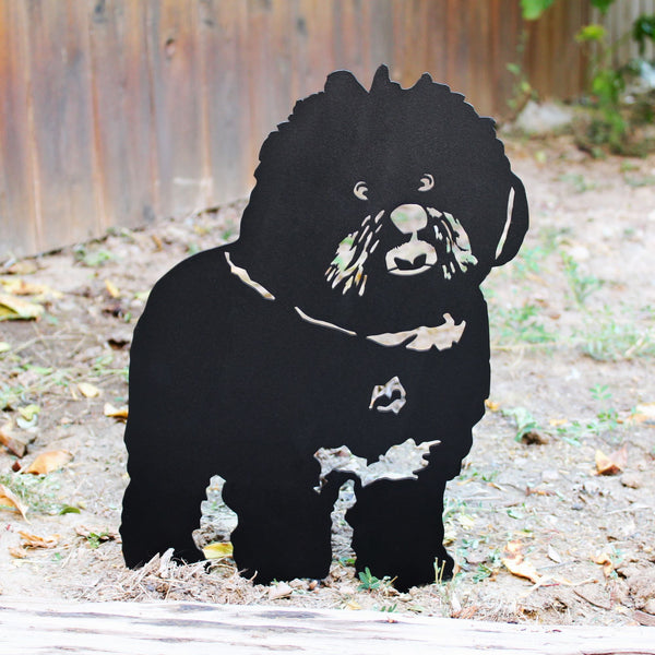 Bichon Frise Corten steel dog silhouette, matte black finish – My Metal Rescue