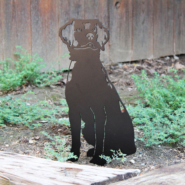 Brittany Spaniel Corten steel dog silhouette, matte black finish – My Metal Rescue