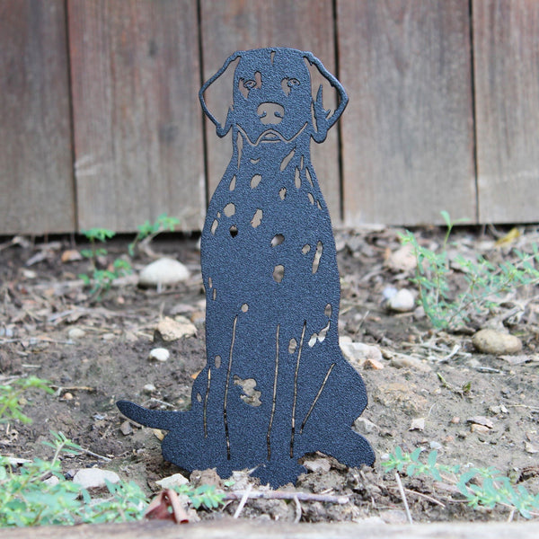 Dalmatian Corten steel dog silhouette, matte black finish – My Metal Rescue