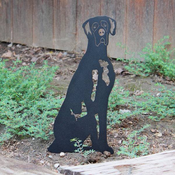 Great Dane Corten steel dog silhouette, matte black finish – My Metal Rescue
