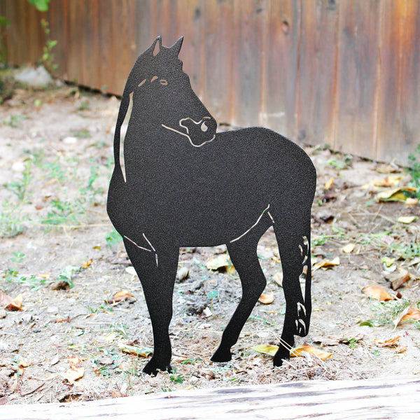 Horse Corten steel dog silhouette, matte black finish – My Metal Rescue