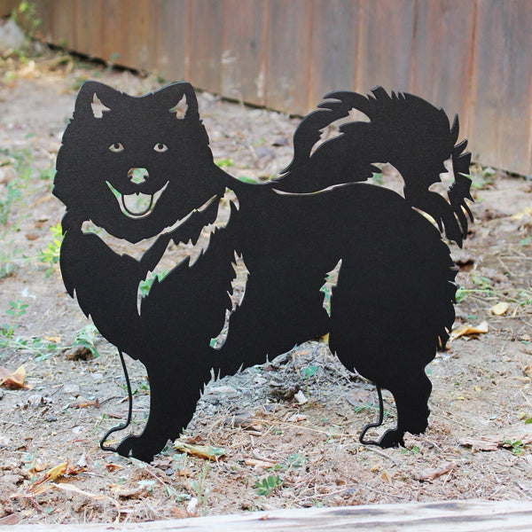 Japanese Spitz Corten steel dog silhouette, matte black finish – My Metal Rescue
