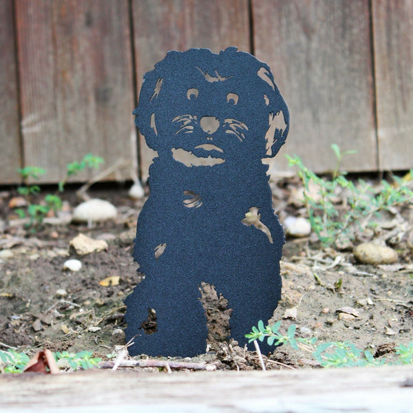 Havanese Corten steel dog silhouette, matte black finish – My Metal Rescue