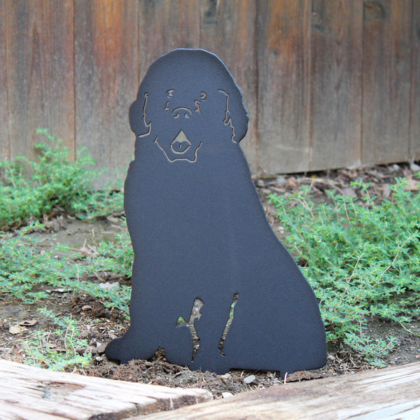Newfoundland Corten steel dog silhouette, matte black finish – My Metal Rescue