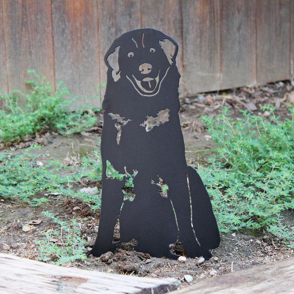 Great Pyrenees Corten steel dog silhouette, matte black finish – My Metal Rescue