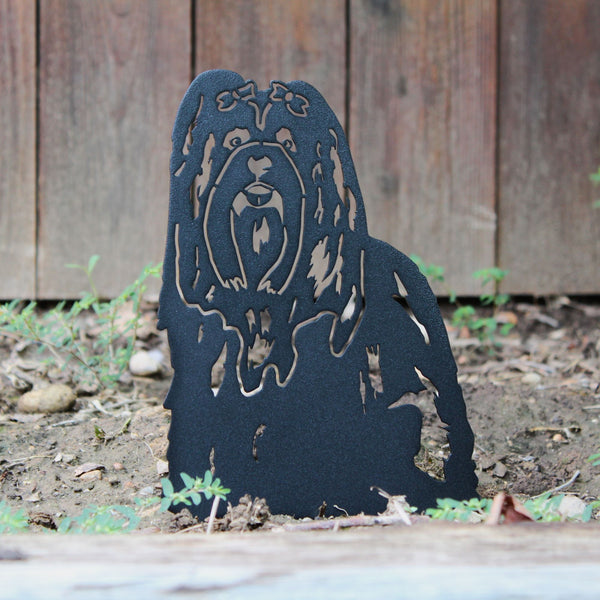 Lhasa Apso Corten steel dog silhouette, matte black finish – My Metal Rescue