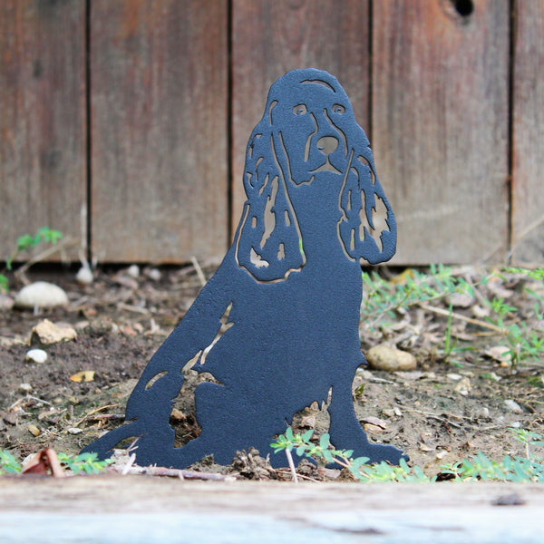 Cocker Spaniel Corten steel dog silhouette, matte black finish – My Metal Rescue