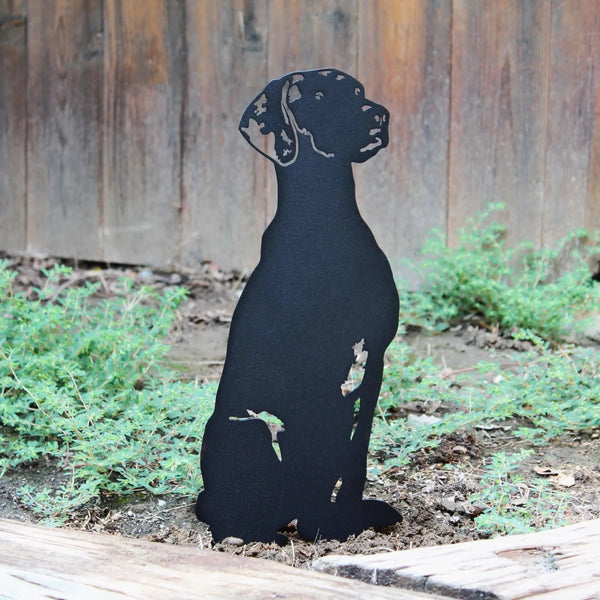 Rhodesian Ridgeback Corten steel dog silhouette, matte black finish – My Metal Rescue