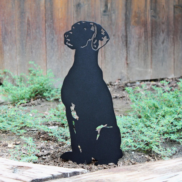 Vizsla Corten steel dog silhouette, matte black finish – My Metal Rescue