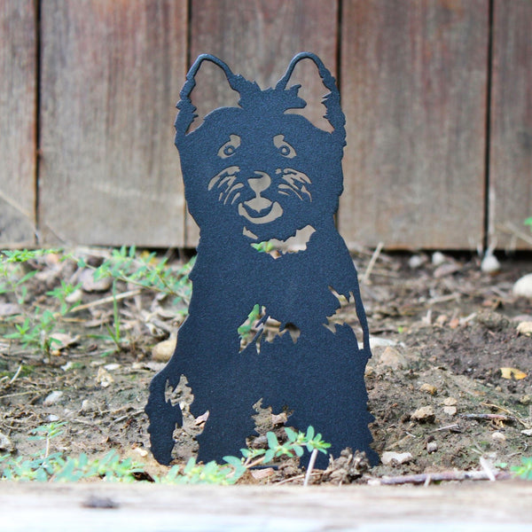 West Highland White Terrier Corten steel dog silhouette, matte black finish – My Metal Rescue